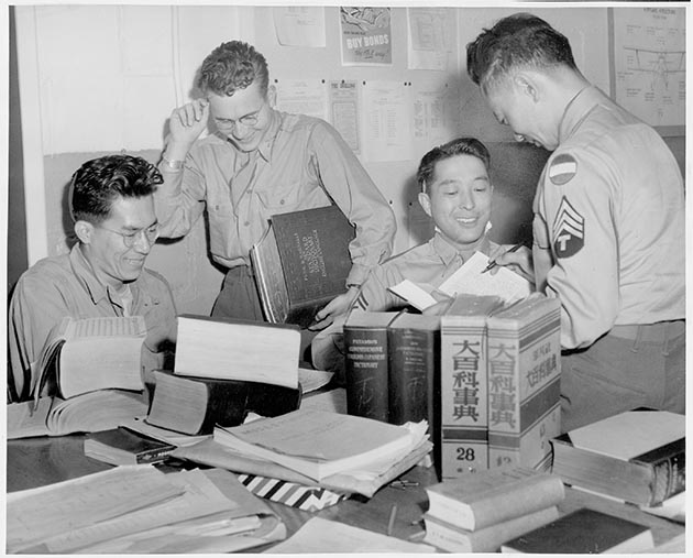 During World War II, Fort Snelling in St. Paul became home to the Military Intelligence Service Language School, created to train translators in Japanese language and culture. Photo courtesy of the Minnesota Historical Society