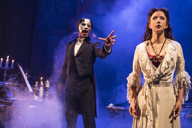 Derrick Davis and Katie Travis in The Phantom of the Opera. Photo by Matthew Murphy