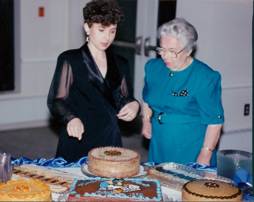 Eva Moreimi (left) with her mother, Ica Kalina, in 1992